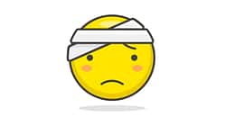 Smiley mit Kopfverband