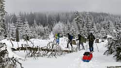 Wintertour im Bayerischen Wald un in Tschechien - Schneeschuhe - Pulka