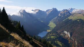 Sämtisersee Bergsee Tannhütte Österreich Appenzeller Alpen Sämtisersee Bergsee Tannhütte Österreich Appenzeller Alpen