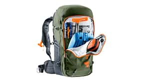 Lawinenrucksack, Deuter Alproof 38+5, Skidurchquerung, Mehrtagestour, 42 Liter, 1650 Gramm, 1350 Euro, E2-Airbag-Technologie, Alpride, Ausrüstung, Tarngrün Lawinenrucksack, Deuter Alproof 38+5, Skidurchquerung, Mehrtagestour, 42 Liter, 1650 Gramm, 1350 Euro, E2-Airbag-Technologie, Alpride, Ausrüstung, Tarngrün