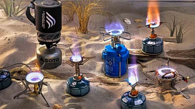 Aussen,Brot,Brotgericht,Camp Cooking,Camping,Gegrillt,Gericht,Grillbrot,Grillgericht,Low Carb,Niemand,Outdoor Eating,Picknick,Rezeptfähig,Serie,Sirup,Sommergericht,Spiess,Stockbrot,Süss,Tisch,Vegetarisch 7 Outdoor-Gaskocher für Wander- und Trekkingtouren