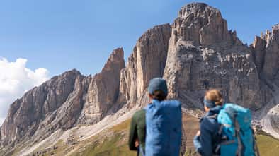 Rosengarten - Dolomiten - Wanderer mit Rucksack