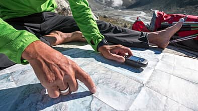 GPS-Gerät und Karte im Einsatz auf Tour GPS-Gerät und Karte im Einsatz auf Tour