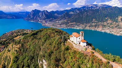 Iseo See Luftaufnahme - Italien