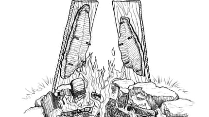 OD 0318 Know How Fisch am Feuer Flammlachs Illustration OD 0318 Know How Fisch am Feuer Flammlachs Illustration