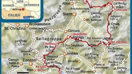 OD 0516 Dolomiten Hüttentour Map OD 0516 Dolomiten Hüttentour Map