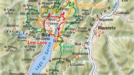 Gardasee Loops - Übersichtskarte Gardasee Loops - Übersichtskarte