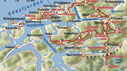 OD 1214 Norwegen Trek Fjordruta Karte Map Etappen OD 1214 Norwegen Trek Fjordruta Karte Map Etappen