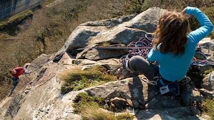 KL Nachsichern Mehrseillängen Tremadog North-Wales KL Nachsichern Mehrseillängen Tremadog North-Wales