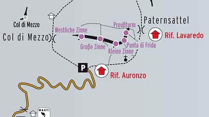 KL Info Karte Drei Zinnen Dolomiten KL Info Karte Drei Zinnen Dolomiten