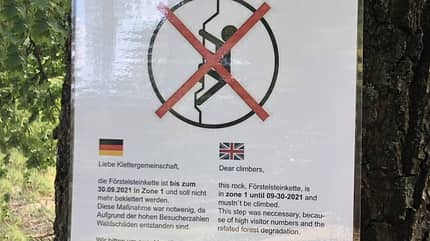 Sperrung Förstelsteinkette Frankenjura