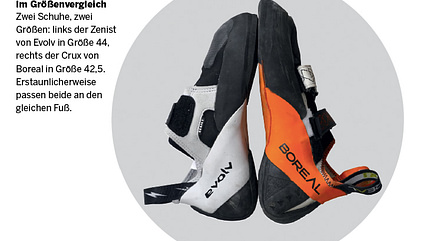 Kletterschuh-Größen im Vergleich Kletterschuh-Größen im Vergleich