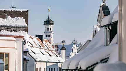 Kempten, Allg‰u, Rathaus, Schnee, Winter Online-Special Bayern: Kempten