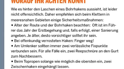 Bohrhaken am Meer worauf achten Bohrhaken am Meer worauf achten
