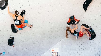 Afra Hönig und Hannah Meul beim Boulderweltcup Brixen 2022 Afra Hönig und Hannah Meul beim Boulderweltcup Brixen 2022