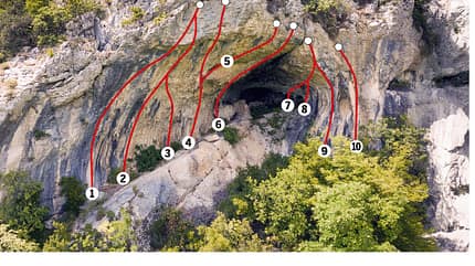 Topo der Bat Cave bei Buzet, Kroatien Topo der Bat Cave bei Buzet, Kroatien