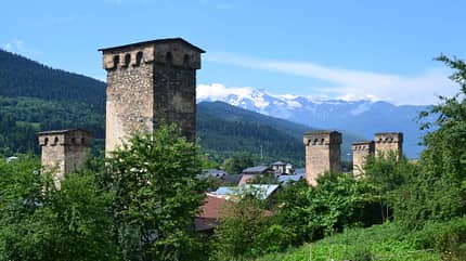 Mestia Swanetien Georgien Großer Kaukasus Wandern Mestia Swanetien Georgien Großer Kaukasus Wandern