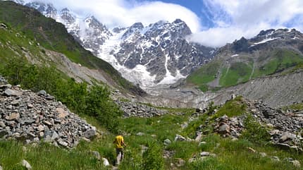 Schchara Gletscher Berge Wandern Swanetien Georgien Schchara Gletscher Berge Wandern Swanetien Georgien