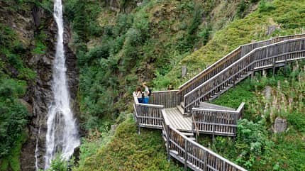 Osttirol Österreich Sankt Jakob Wandern Urlaub Aussichtsplattform Stallebach Wasserfall Osttirol Österreich Sankt Jakob Wandern Urlaub Aussichtsplattform Stallebach Wasserfall