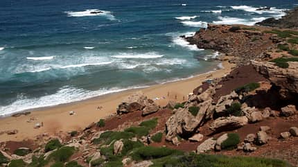 Menorca Balearen Balearische Insel Strand Meer Felsen Klippe Menorca Balearen Balearische Insel Strand Meer Felsen Klippe