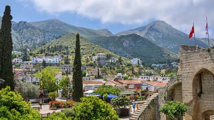 Nordzypern Türkei türkisch Insel Aussicht Urlaub Sonne Sommer Bellapais im Kyrenia Gebirge Nordzypern Türkei türkisch Insel Aussicht Urlaub Sonne Sommer Bellapais im Kyrenia Gebirge