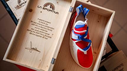 La Sportiva Special-Edition der Solution Comp, Solution, Skwama und Cobra 4.99. für olympischen Kletter-Athlet:innen