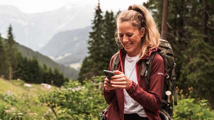 Komoot Navigation beim Wandern 
