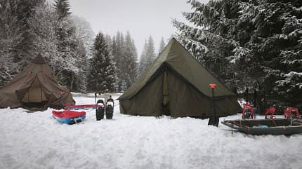 Wintertour mit Pulkaschlitten im Bayerischen Wald und Böhmerwald