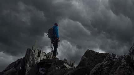 Gewitter am Berg, dunkle Wolken