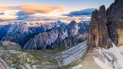 antelao,cadini,cimon del froppa,forcella lavaredo,marmarole group,rifugio lavaredo,cadini di misurina,dolomiti,south tyrol Sunrise on Cadini di Misurina and Antelao mountains, Dolomites, Italy
