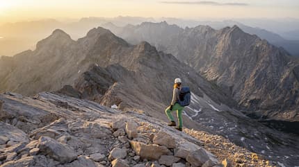 female,high mountain range,love of nature,hillwalk,german,on the way,mountain chain,person,alpinism,recreational activity,natural environment,landscape,fit,mountaineering,mountainous,alpine sport,mountainscape,mountain hike,high mountains,hiker,european,experience of nature,local mountain,mountaineer,northern alps,age 28 years female,close to nature,eastern alps,alps,nature tourism,athletic,jubilee ridge,crest,caucasian ethnicity,hike Jubiläumsgrat zwischen Zugspitze and Alpspitze