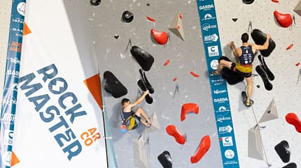 Events, Adam Ondra, Rock Master Duel Competition, Stefano Ghisolfi, Adult, Boy, Climbing, Leisure Activities, Male, Man, Outdoors, Person, Sport, Teen Rockmaster Garda Trentino 2026
