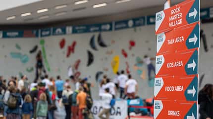 Events, Rock Master Climbing Stadium, Airport, Bag, Banner, Handbag, People, Person, Sign, Symbol, Text Rockmaster Garda Trentino 2026