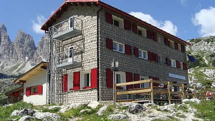 OD 0414 Südtirol Sextener Dolomiten Hütte Rifugio Berti