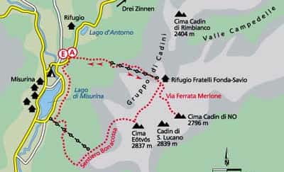 Tour 1: Cadini-Spitzen: Via Ferrata Merlone