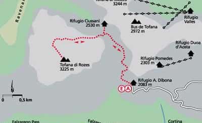 Tour 1: Auf die Tofana di Rozes (3225 m)