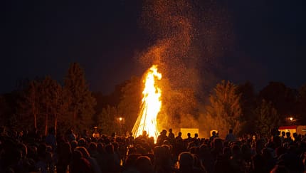 Midsummer Fire, Johannifeuer, Gelting, Upper Bavaria, Bavaria, Germany