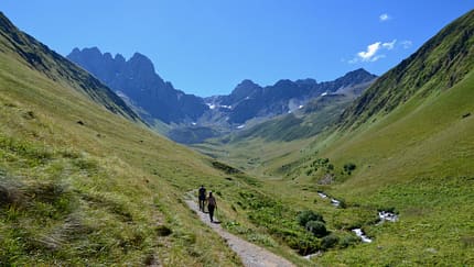 Juta Tal Chaukhi Massiv Wandern Berge Großer Kaukasus Georgien