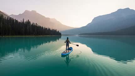 SUP auf See in British Columbia, Kanada