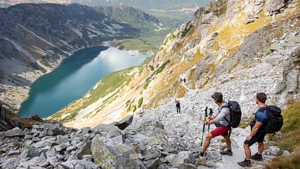 Wanderer in den Tatra Bergen , Polen