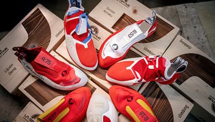 La Sportiva Special-Edition der Solution Comp, Solution, Skwama und Cobra 4.99. für olympischen Kletter-Athlet:innen