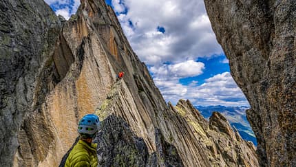 Der Salbit-Westgrat, eine couragierte Linie in 34 Seillängen (7+)