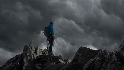 Gewitter am Berg, dunkle Wolken