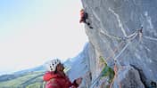 Nina Caprez und Cédric Lachat in WoGüe (8c) im Rätikon