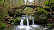 Schiessentümpel Luxemburger Schweiz Luxemburgische Müllerthal Mullerthal Luxembourg Wasserfall Brücke