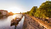 Bremen Deutschland Wandern Schlachte Weser Schiff