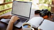 Laptop, Urlaub, Terrasse, Kaffeepause, Kamera