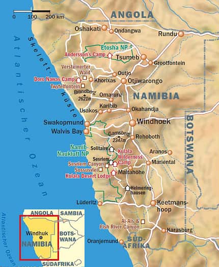 OD 0212 Namibia Afrika Karte Map OD 0212 Namibia Afrika Karte Map