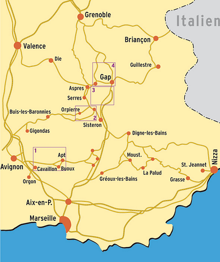KL Lage Klettergebiete Provence KL Lage Klettergebiete Provence