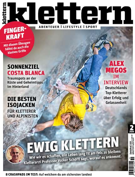 Alex Megos in seinem Flash-Versuch von Ligne claire (8c) 